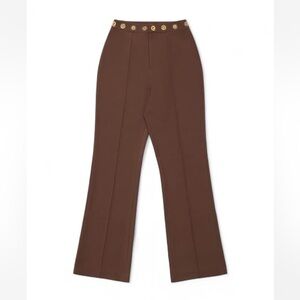 The Wolf Gang Chocolate Celestial Embroidered Wide Leg Trousers NWT Size M